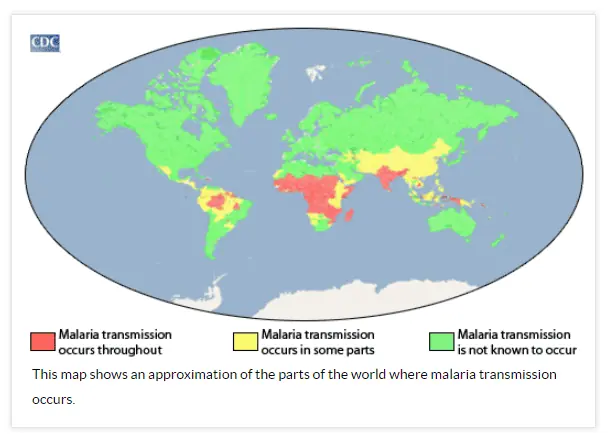 Antimalarial Medications Worth Taking - CDC Malaria Map