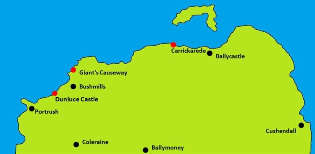 Dunluce Castle Location Map