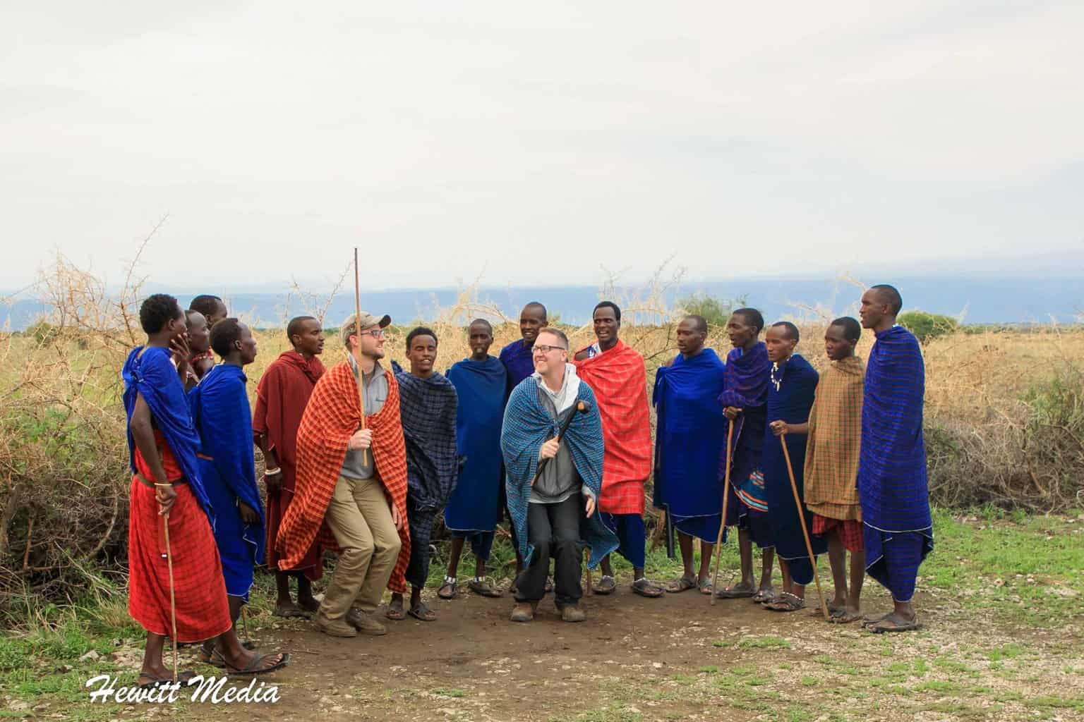 Joining in a traditional Maasai dance