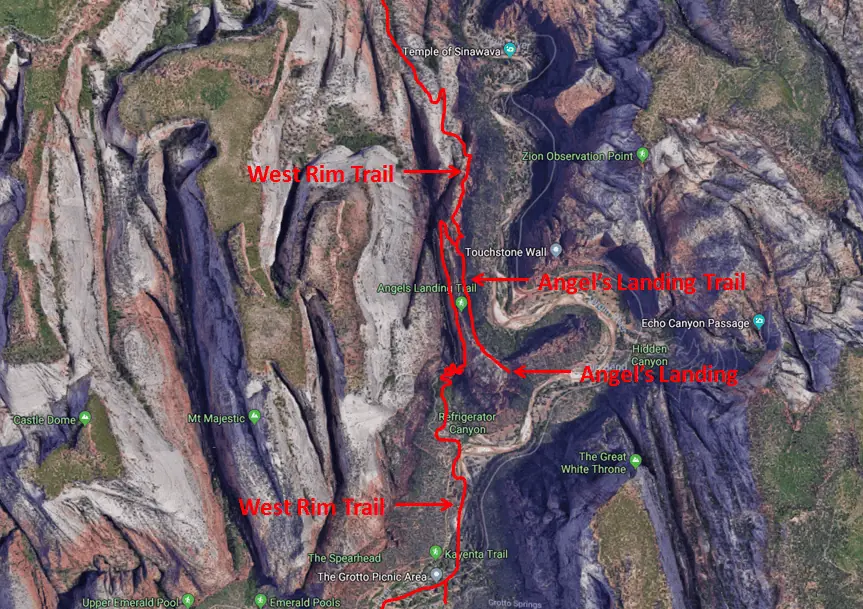 Angel's Landing Trail Map