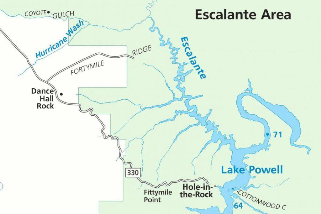 Hole in the Rock Area Map