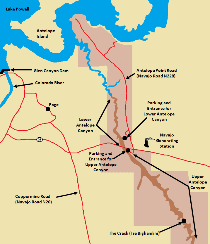 Antelope Canyon Guide - Tour Map