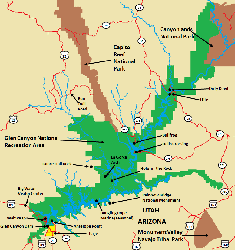 Glen Canyon Area Map