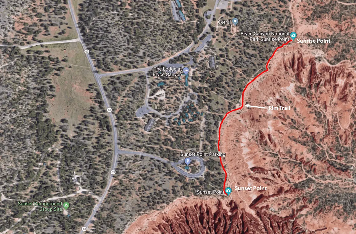 Sunrise to Sunset Point Trail Map