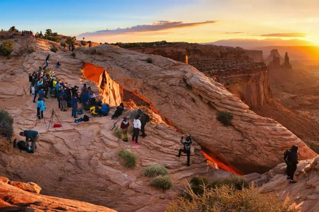 Crowd at Mesa Arch