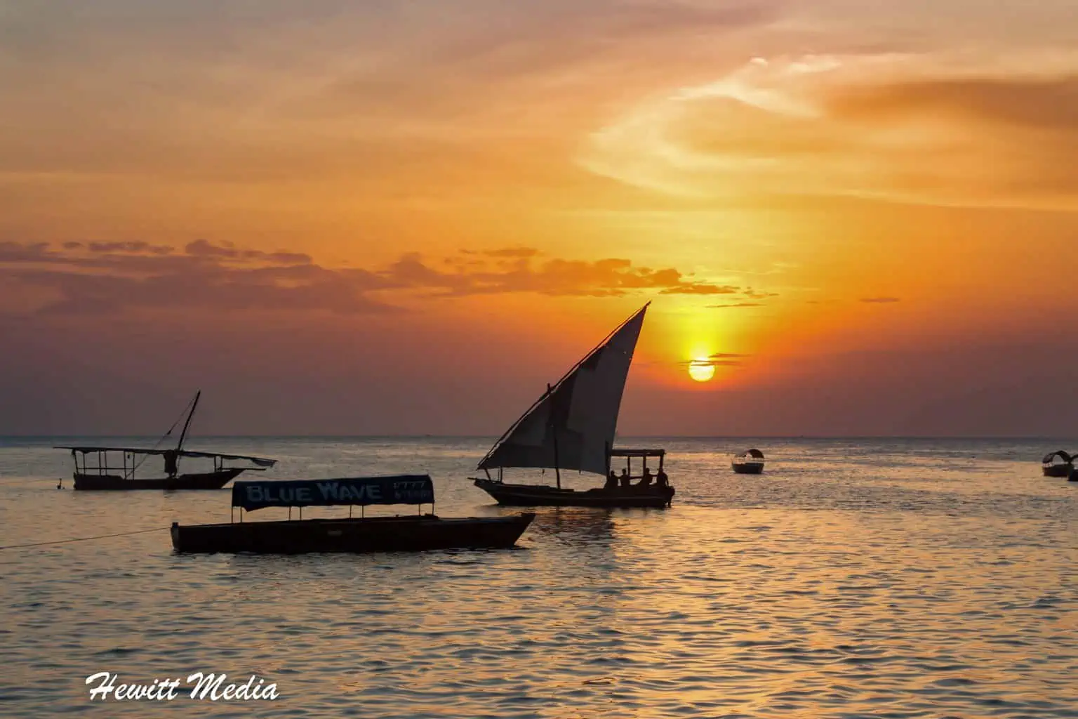 Sunset in the harbor of Stone Town