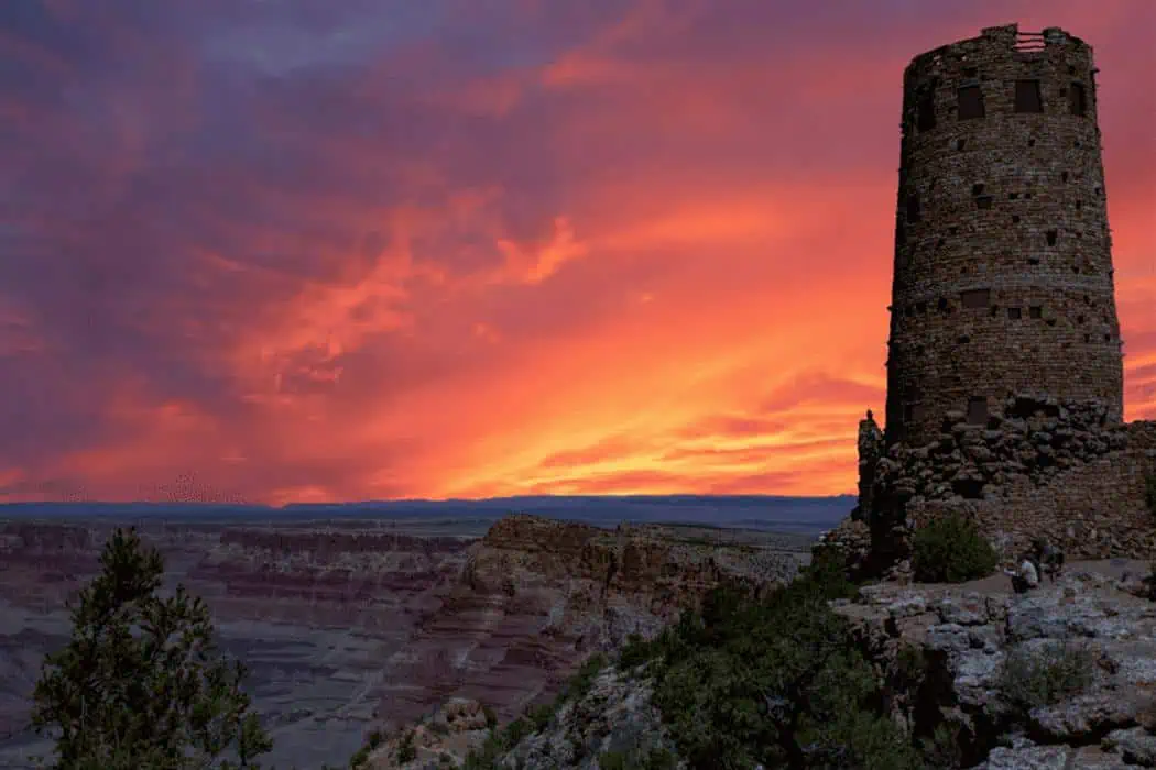 Desert View Watchtower at Navajo Point in Grand Canyon National Park