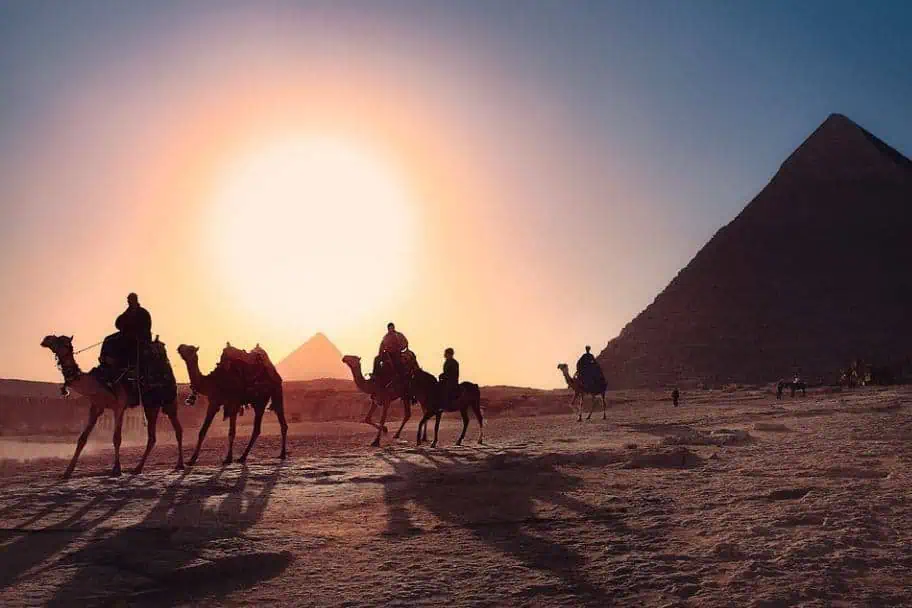 See the Great Pyramids of Giza at Sunset See the Great Pyramids of Giza at Sunset