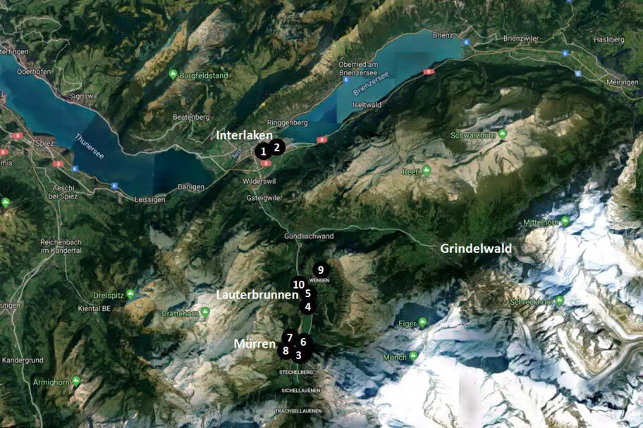 Lauterbrunnen Hotel Map Lauterbrunnen Hotel Map