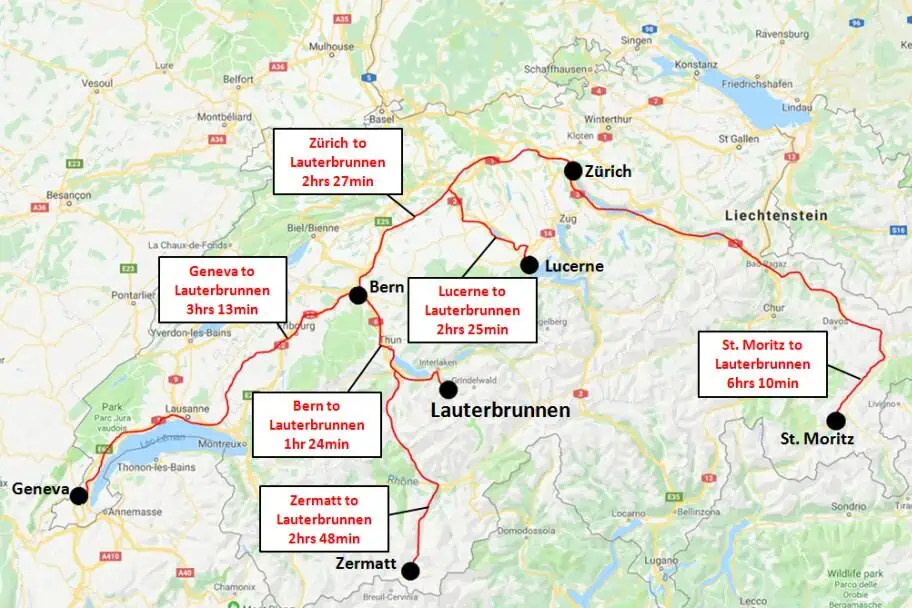 Lauterbrunnen Train Map Lauterbrunnen Train Map