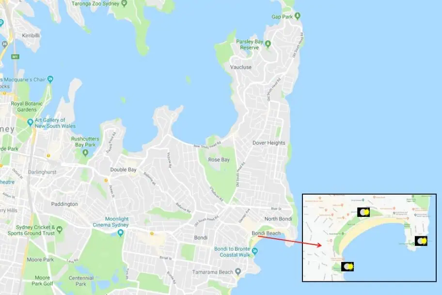 Photography Planning for Sydney - Bondi Beach - Photo Map