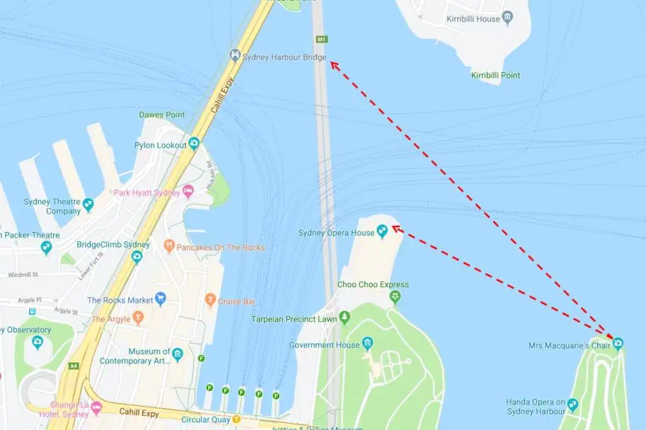 Photography Planning for Sydney - Mrs Macquarie's Chair - Photo Map