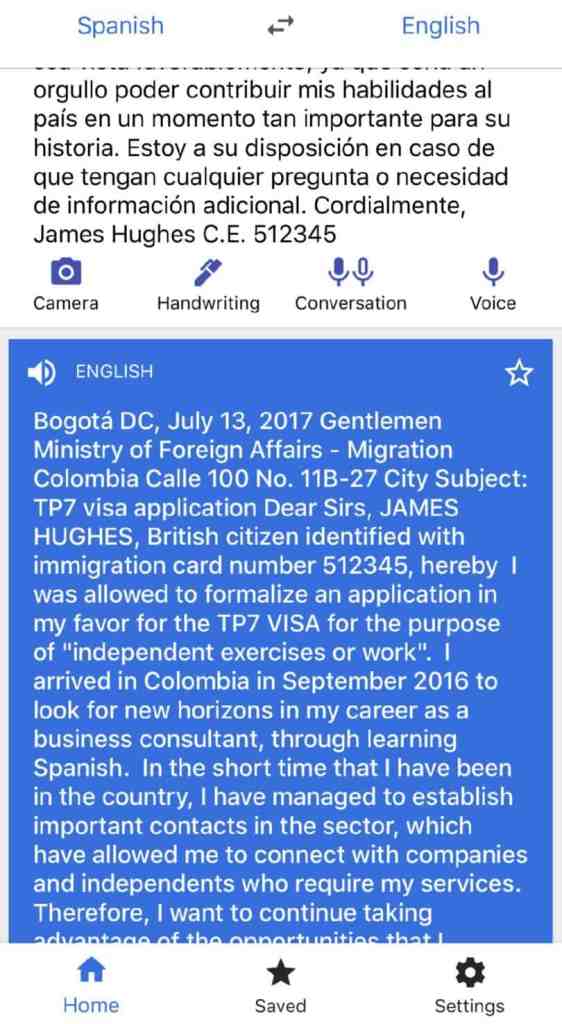 Letter After Google Translate