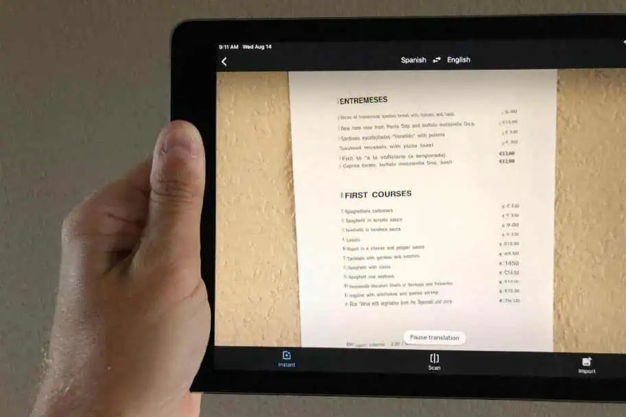 Menu After Translated