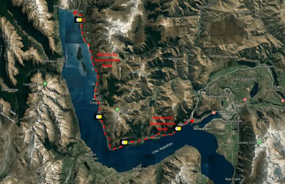 Planning for Queenstown - Road Between Queenstown and Glenorchy - Photo Map
