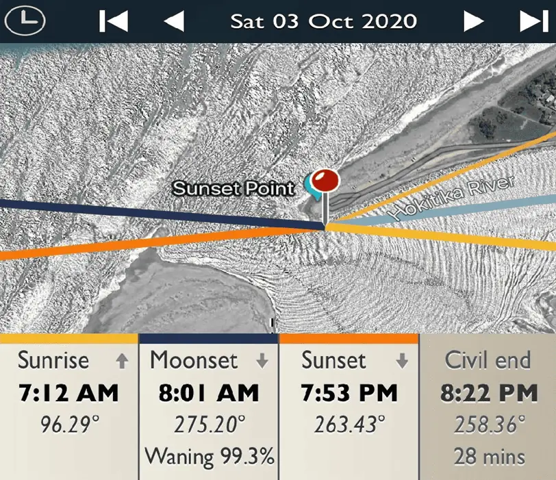 Sunset Point - Sunrise and Sunset Detail Map