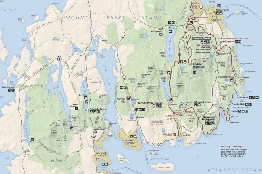 Acadia National Park Guide Map