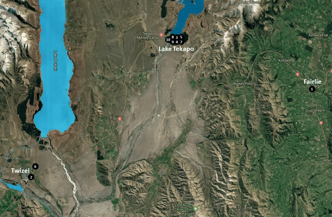 Lake Tekapo Guide - Lake Tekapo Hotels Map