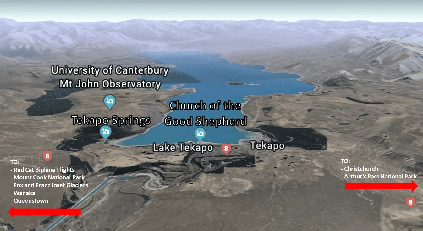 Lake Tekapo Guide - Lake Tekapo New Zealand Attractions Map