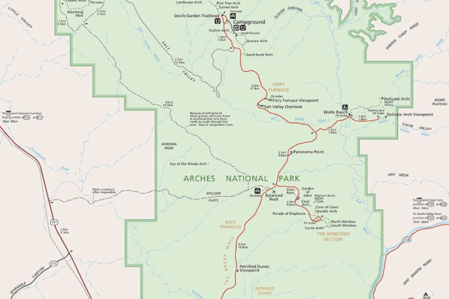 Arches National Park Guide Park Map