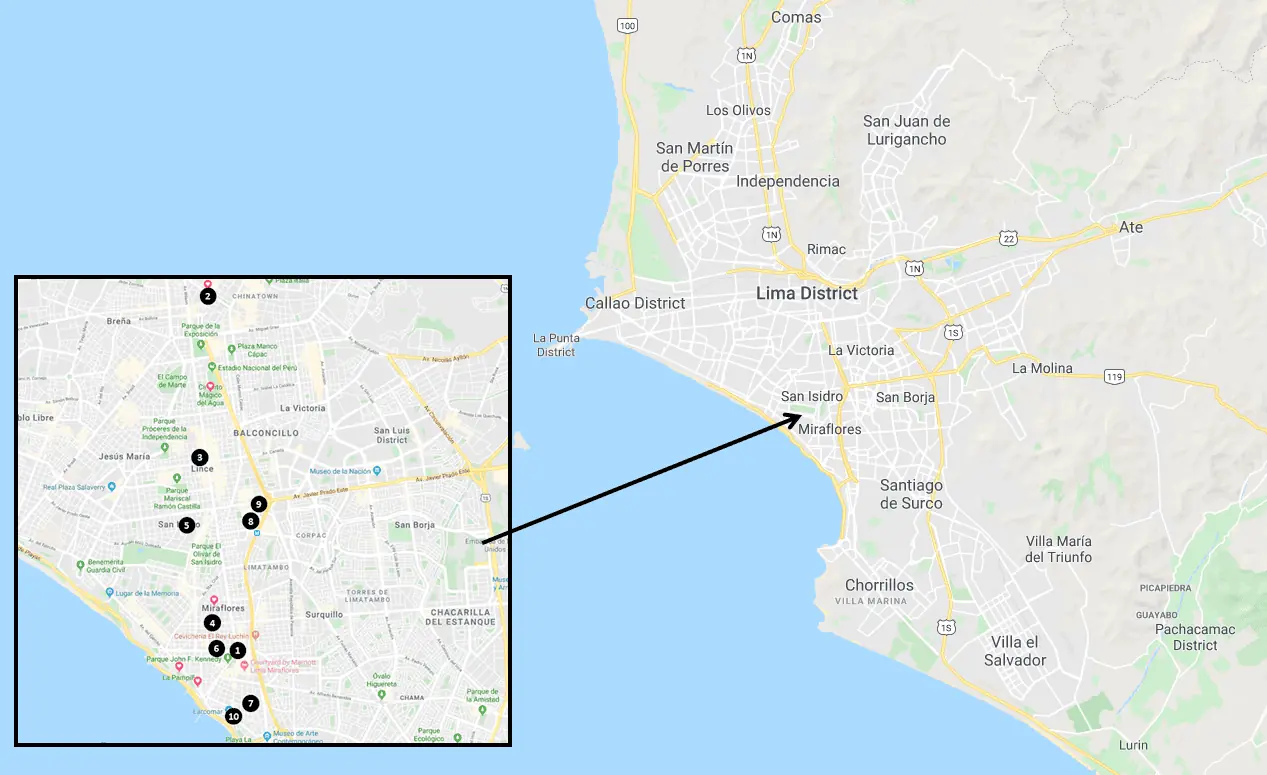 Lima Peru Travel Guide - Lima Hotels Map