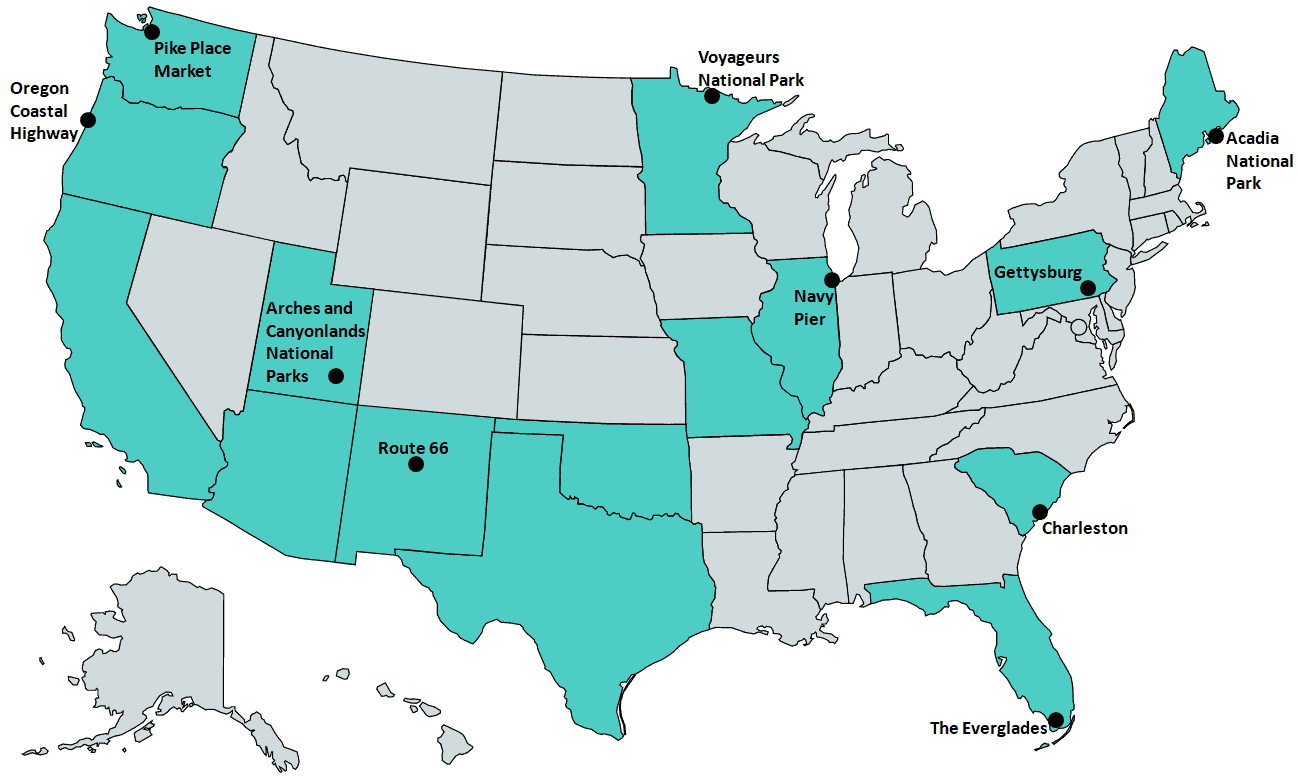Top Things to See in America Map - 31-40