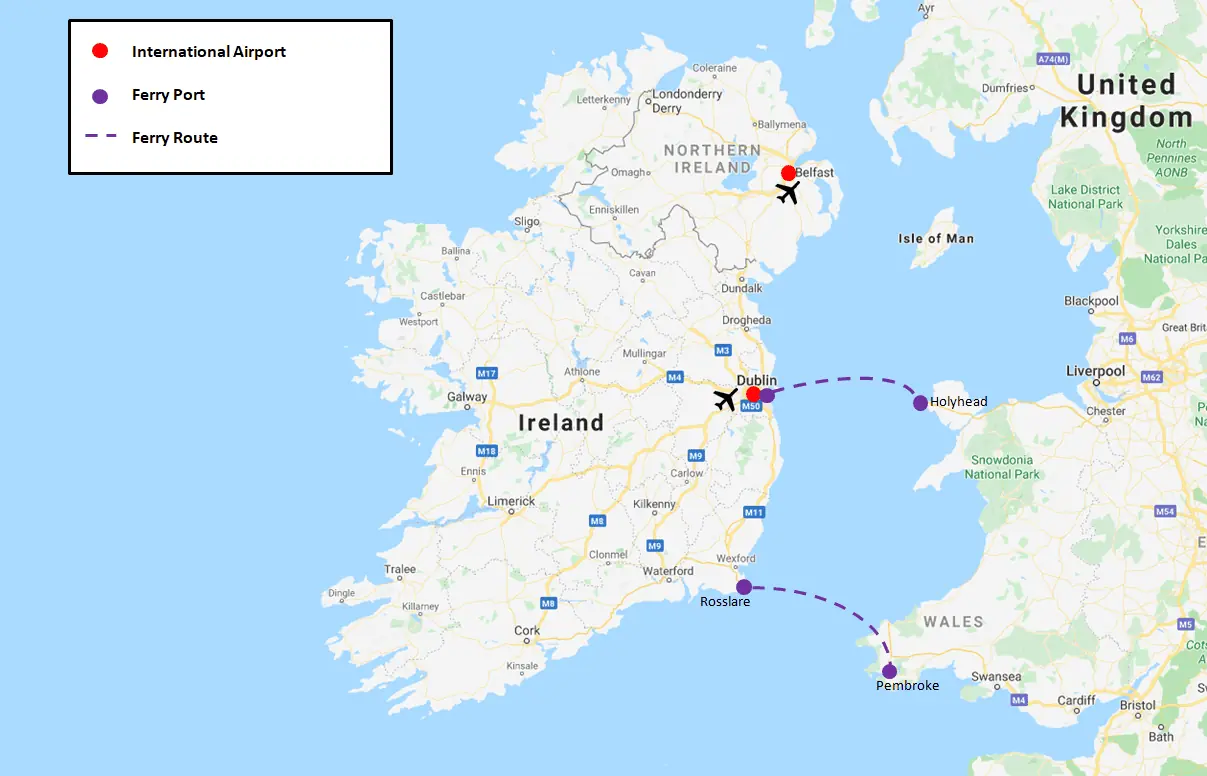 Getting to Ireland Map