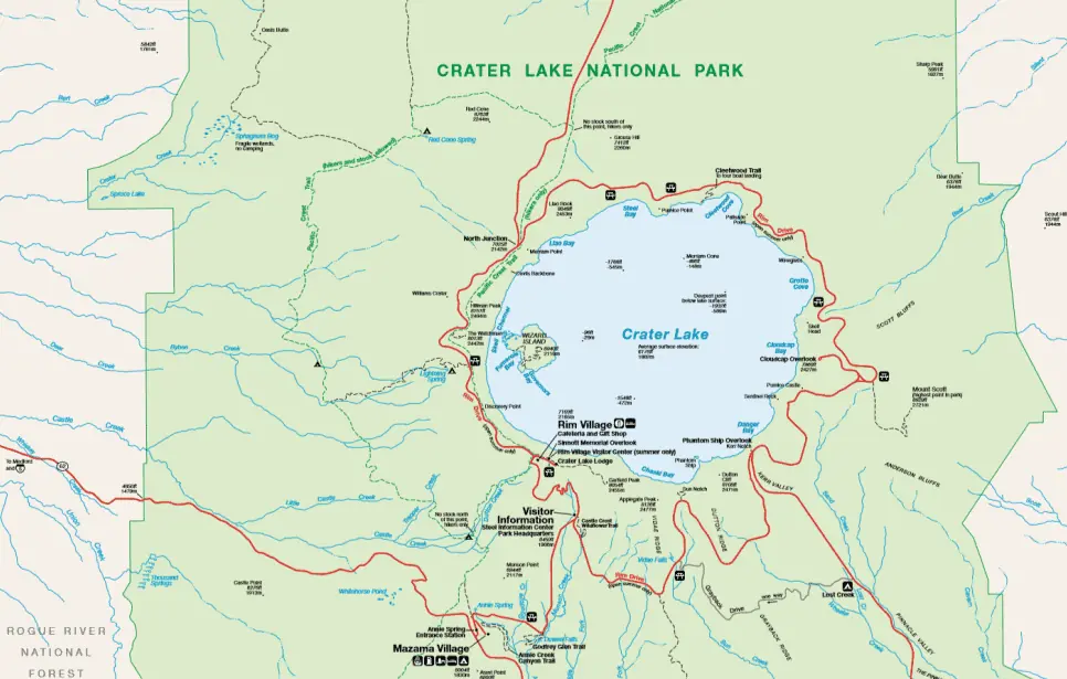 Crater Lake National Park Guide Crater Lake National Park Map - Preview