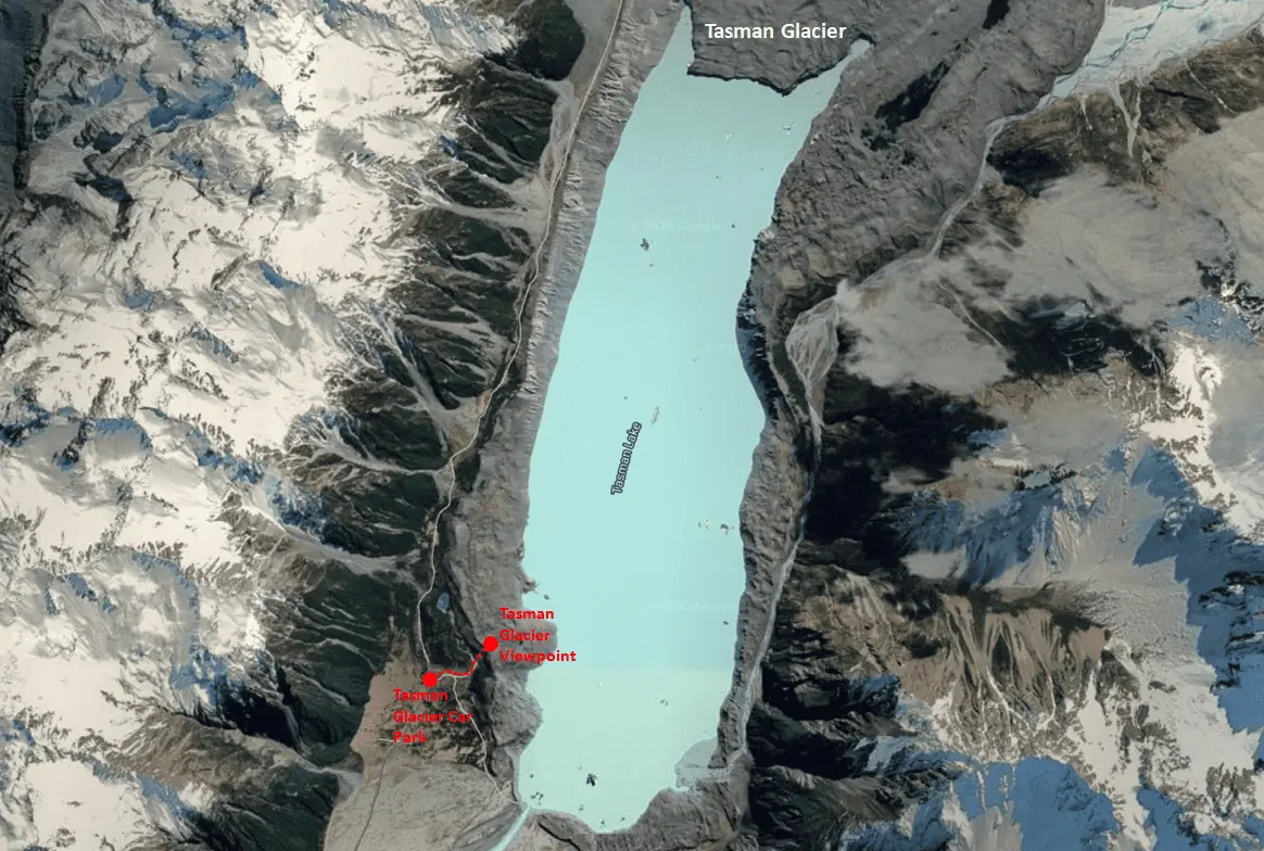 Mount Cook\Aoraki National Park Guide Tasman Glacier Overlook Trail Map