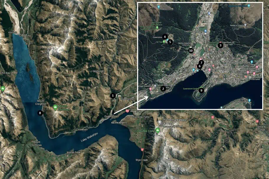Queenstown New Zealand travel guide - Top Things to See and Do in Queenstown Map