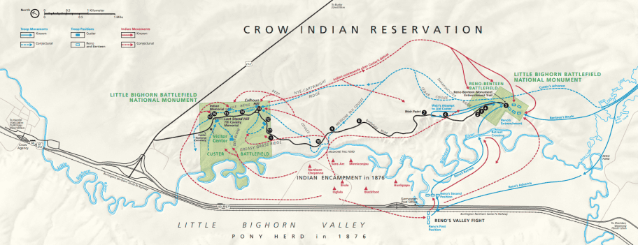 Little Bighorn Battlefield Map