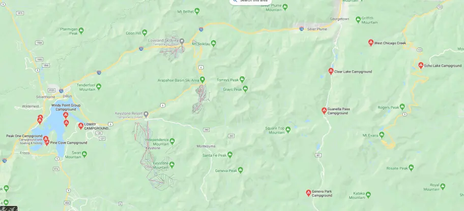 Summer Parks Trip - Day 2 Campgrounds Map 1