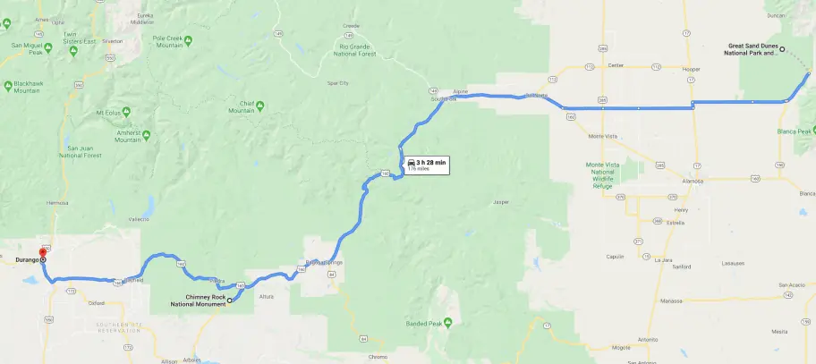 Summer Parks Trip - Day 4 Driving Map