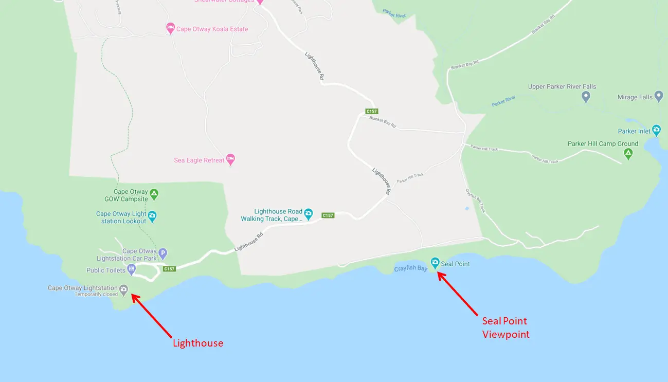 Seal Point Viewpoint - Great Ocean Road Map