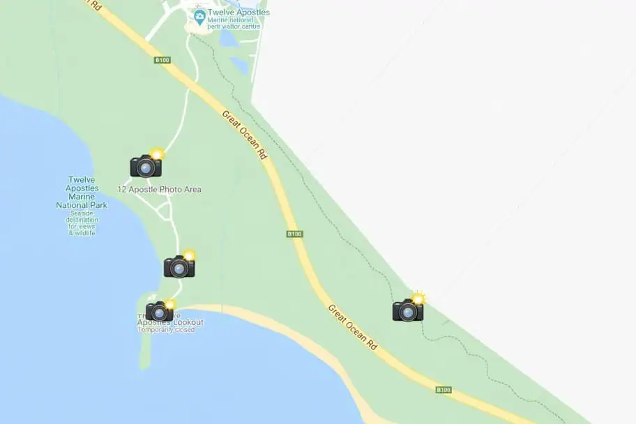 Twelve Apostles - Great Ocean Road Photos Map