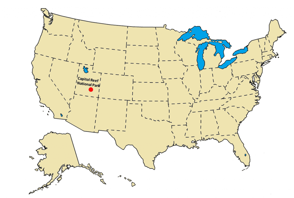 Capitol Reef National Park Location Map