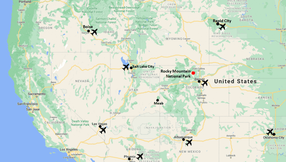 How to Get to Rocky Mountain National Park Map