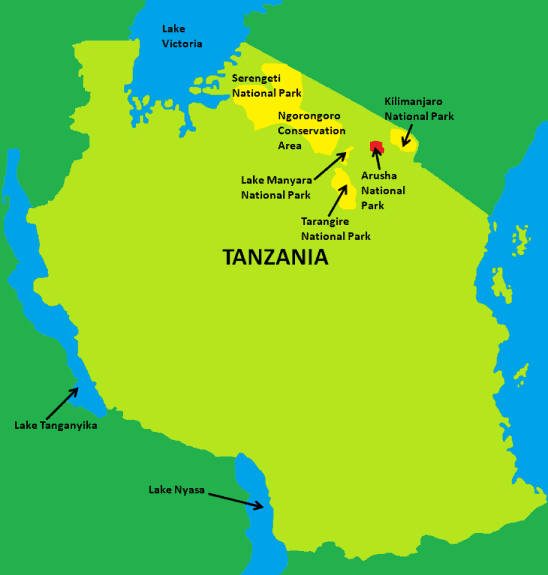 Arusha National Park Map