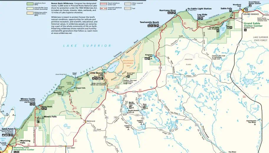 Pictured Rocks National Lakeshore Map