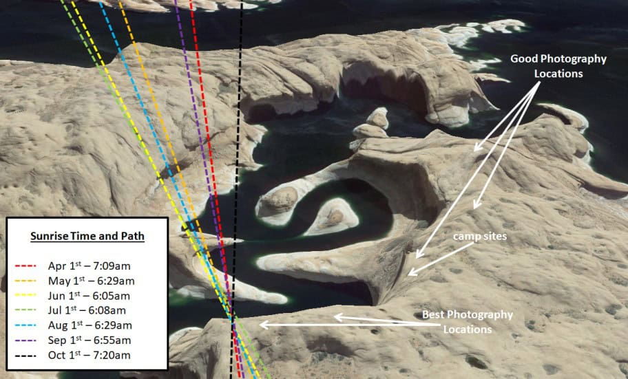Reflection Canyon Camp Site Locations Map