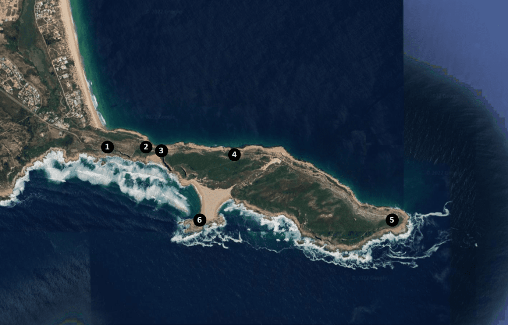 Robberg Nature Reserve Photography Spots Map Top Garden Route Photography Spots - Robberg Nature Reserve Photography Spots Map