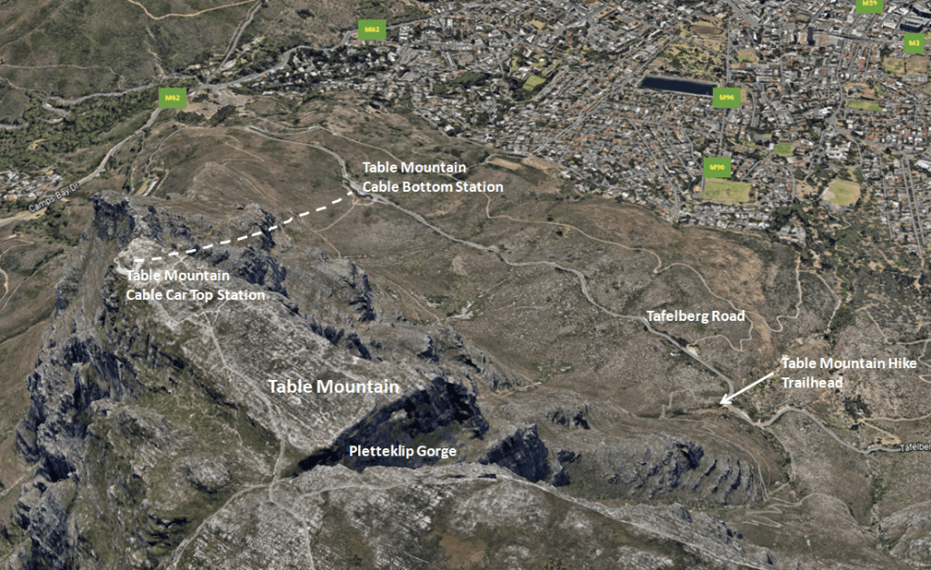 Cape Town Photography Spots - Table Mountain Photos Map