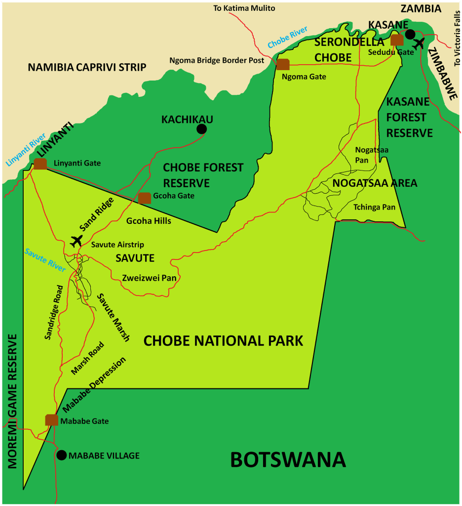Chobe National Park Safari - Chobe National Park Map