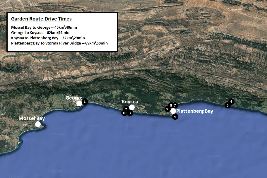 Garden Route Adventure Guide - Top Things to See Map