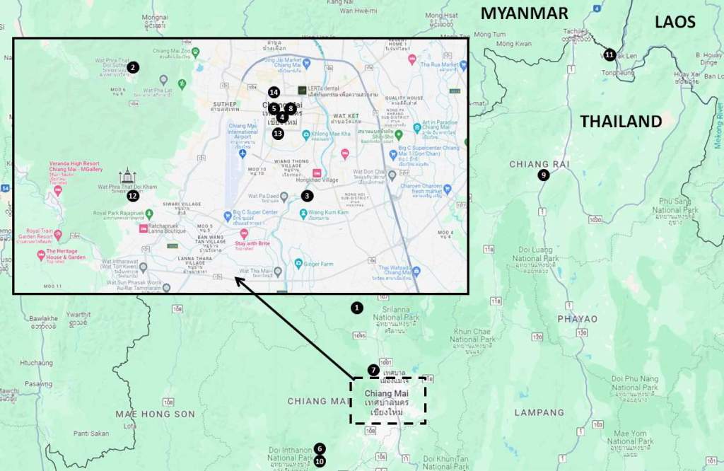 Chiang Mai - Top Things to See and Do Map