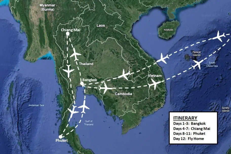 Thailand Travel Itinerary - Thailand Travel Itinerary Map