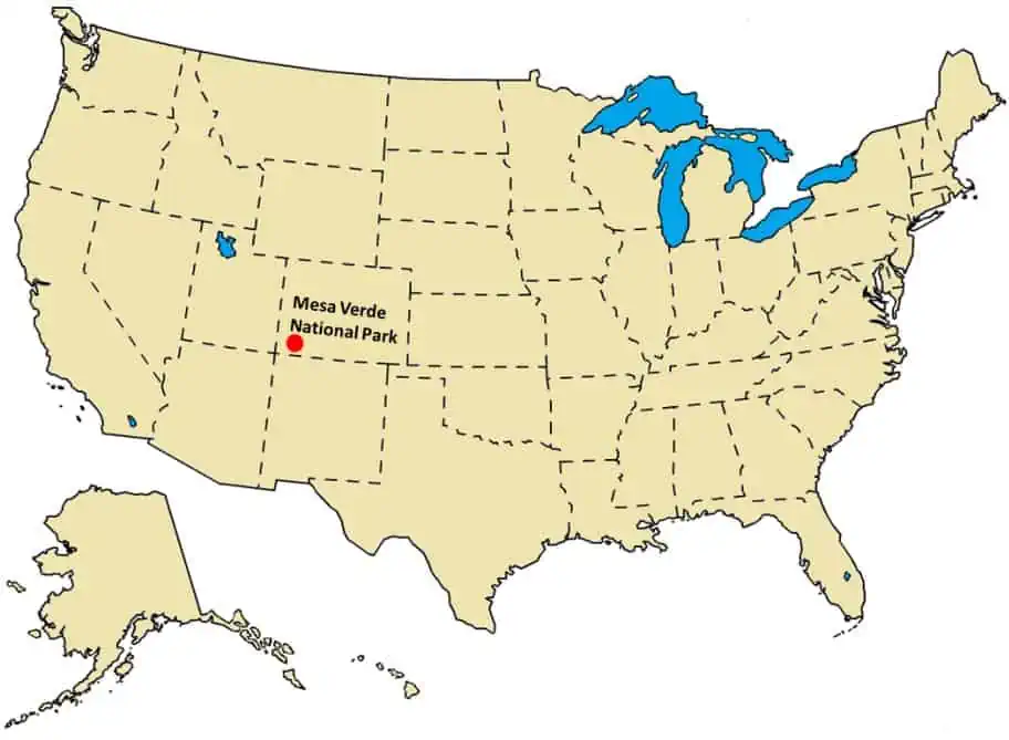 Mesa Verde National Park Location Map