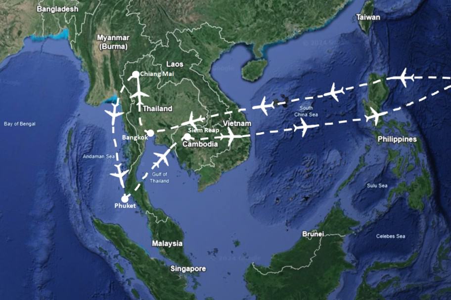 Thailand and Cambodia Itinerary - Itinerary Map