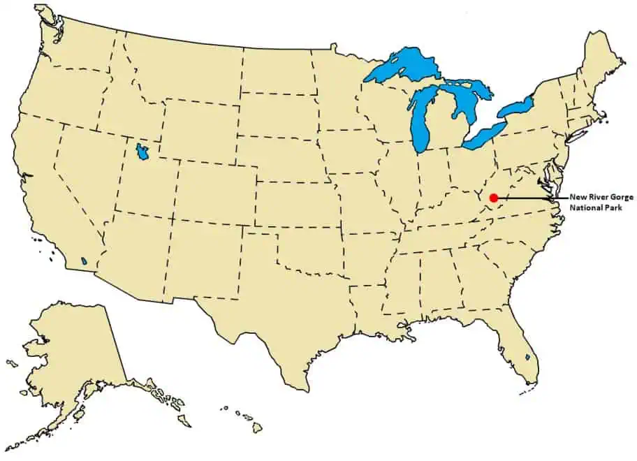 New River Gorge National Park Location Map