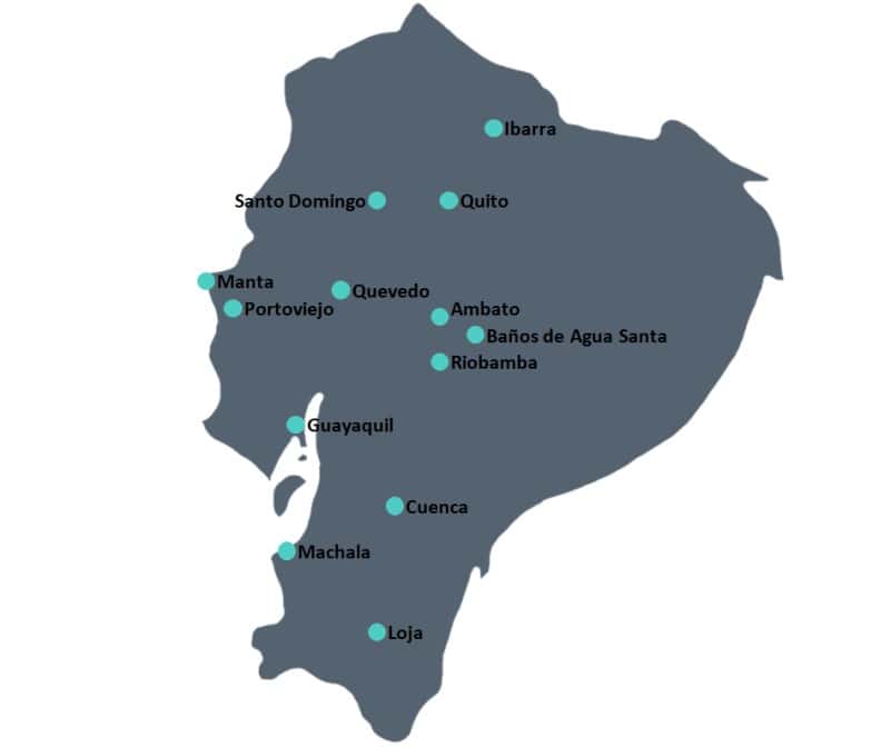 Popular Cities in Ecuador Map Ecuador Travel - Popular Cities in Ecuador Map